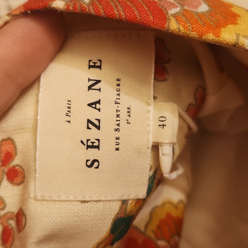 NWT Sezane Cream Floral Jupe Manola Skirt, Size 40 - Picture 5 of 12